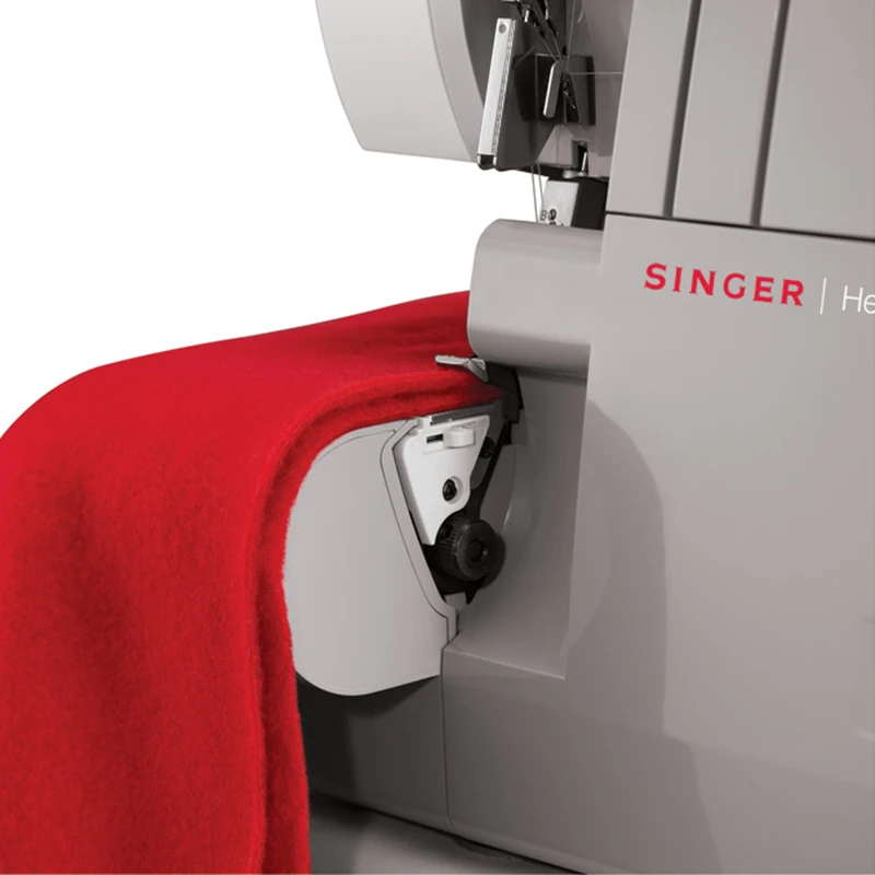 Singer 14HD854 Overlock Sewing Machine Multi-functional Electrical Double Needle 4-line Foot Pedal Tension Adjustable