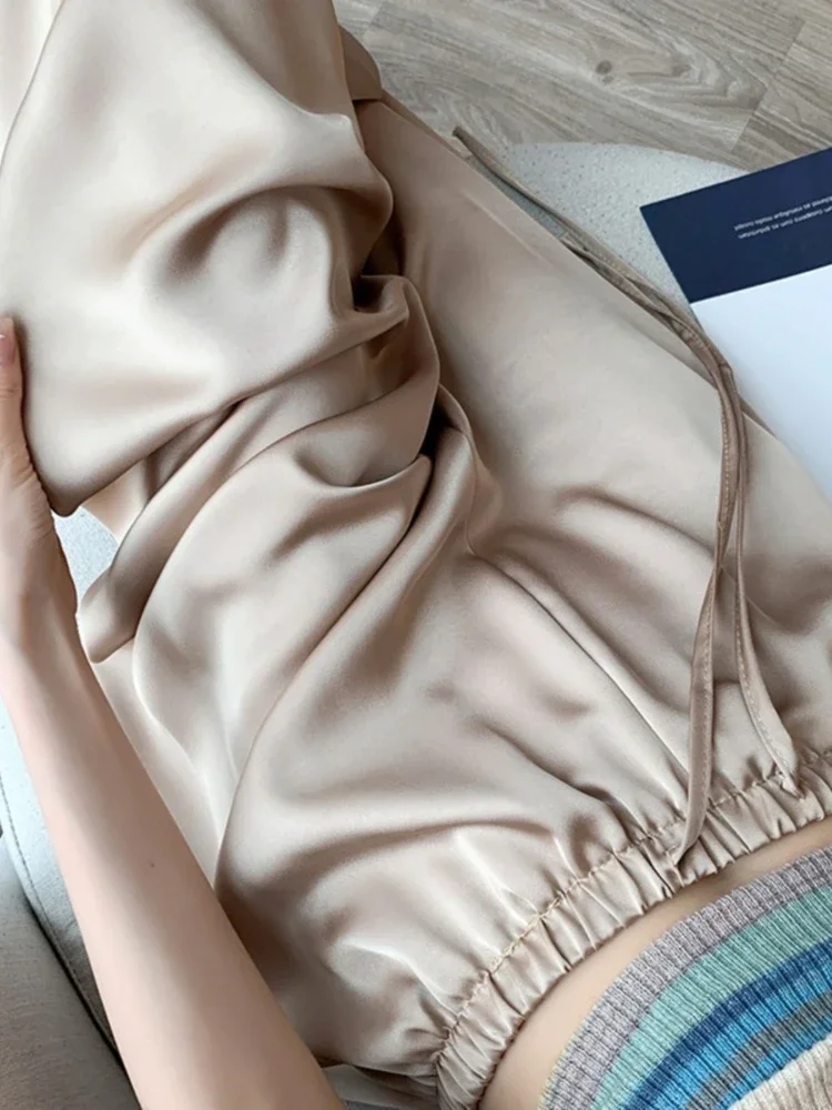 Ice Silk Sun-proof Trousers Women's Springsummer High Waist Drooping Loose Straight