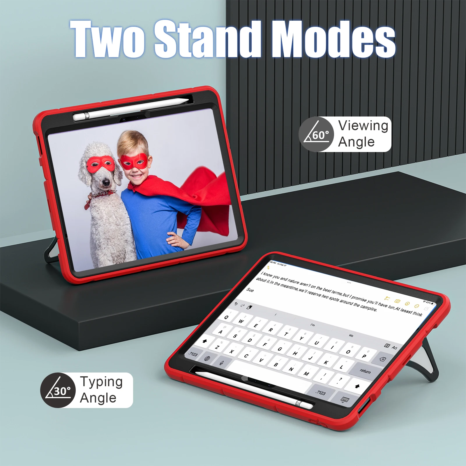 Children's Spider Shockproof Tablet Case with Kickstand and Pen Slot - Silicone + PC Protective Cover