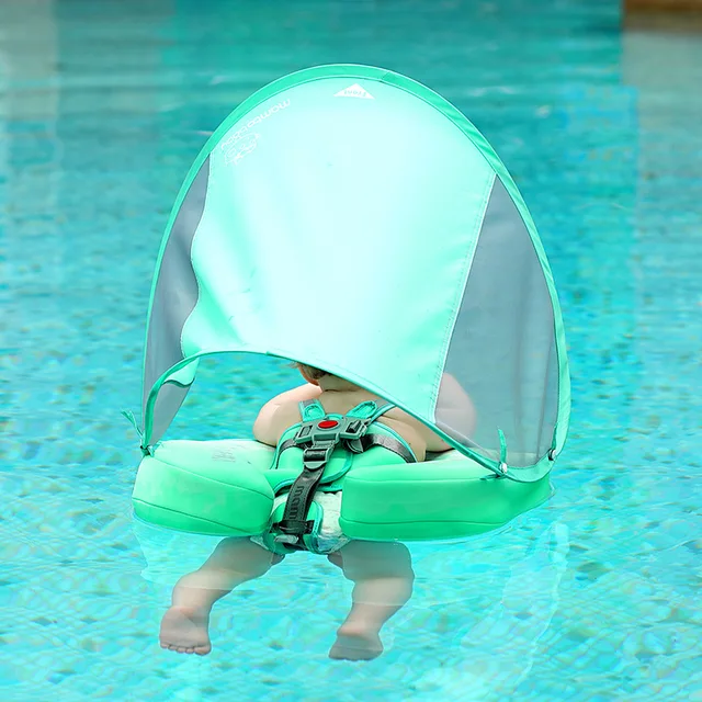 Infants and young children free of inflatable ring with sunshade swimming ring home swimming pool use 5