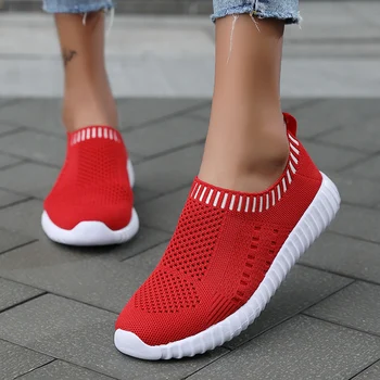 Scarpe da corsa oversize ultraleggere da donna, sneakers sportive traspiranti intrecciate alla moda 1