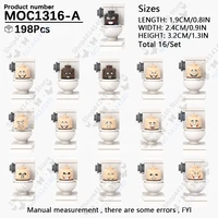 MOOXI Anime Series Skibidi Toilet Figures Cameraman Battle Robot Building Blocks Model MOC Bricks DIY Montessori Toys Kids Gifts 6