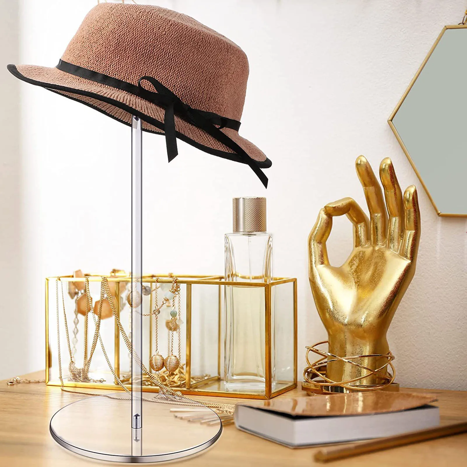 New Premium Clear Acrylic Hat Stand and Wig Holder Rack