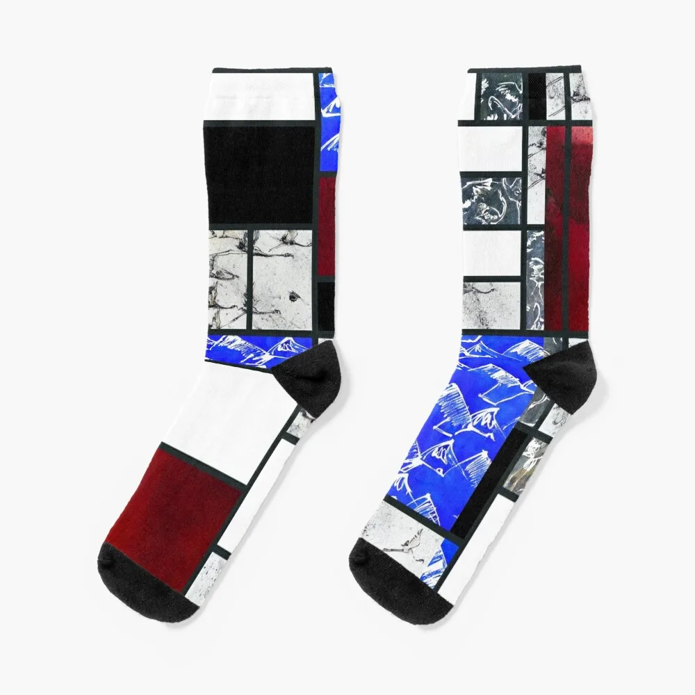 

Mondrian mania Socks cool socks custom sports socks Climbing socks Socks Women Men's