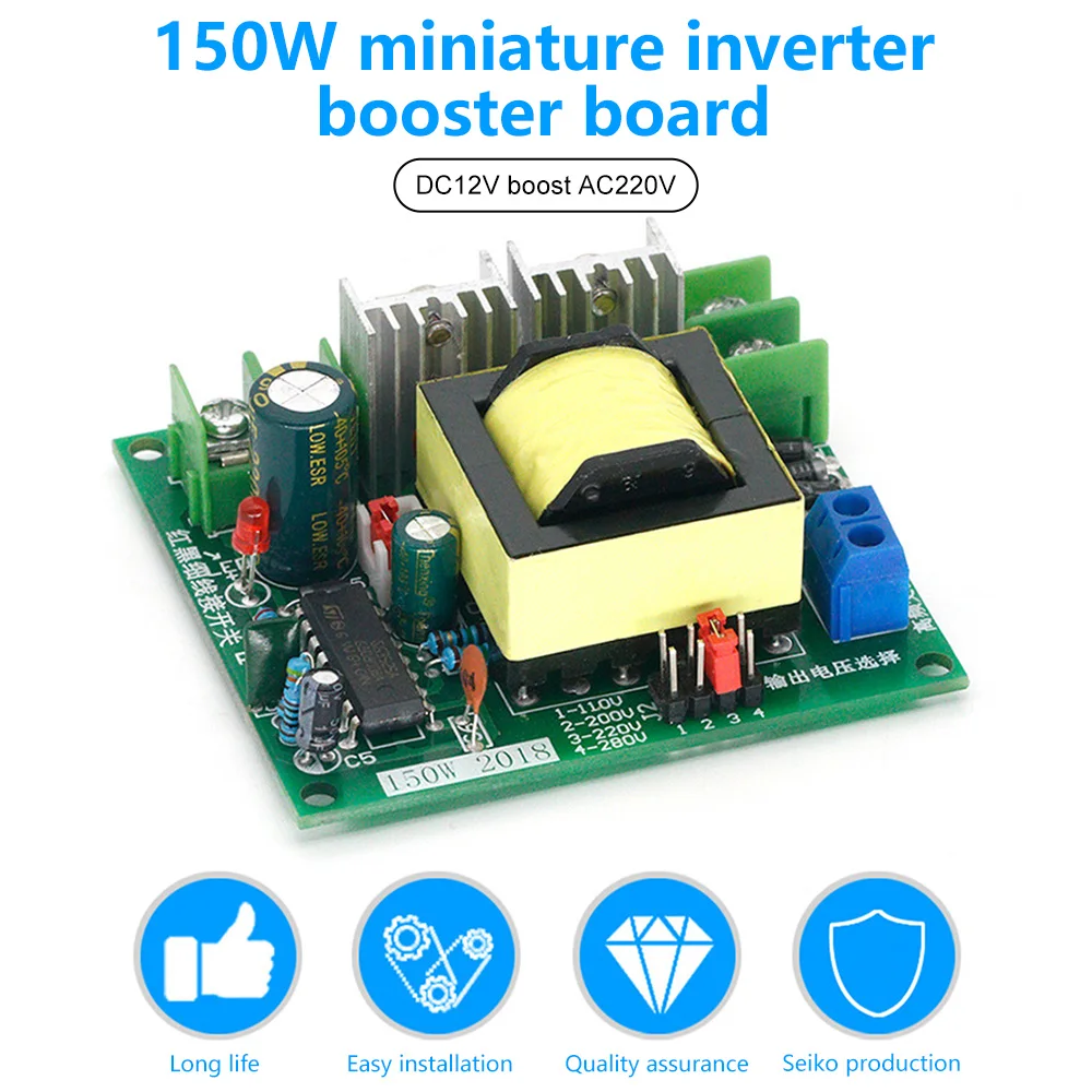 Dc-Ac Convertitore Da 12V A 110V 200V 220V 280V Ac 150W Inverter Boost Board Trasformatore Di Potenza (6.5)