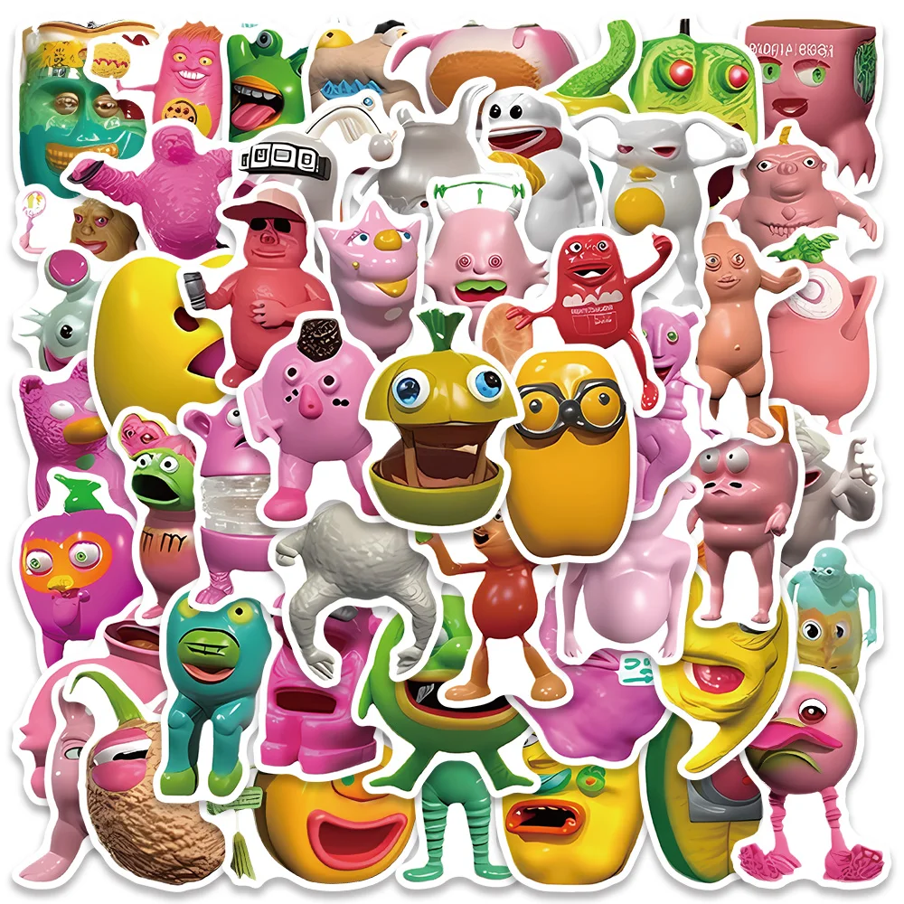 50pcs Funny Cartoon 3D Monsters Stickers For Luggage Guitar Laptop Phone Decor Waterproof Graffiti Bicycle Car Vinyl Decals 50pcs disney blue monsters stitch stickers cartoon graffiti decals for kids laptop luggage scrapbook notebook bottles sticker