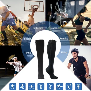 Compression Stockings Sports Pressure Long Cycling Socks Zipper Professional Leg Support Women Varicose Vein Socks 3