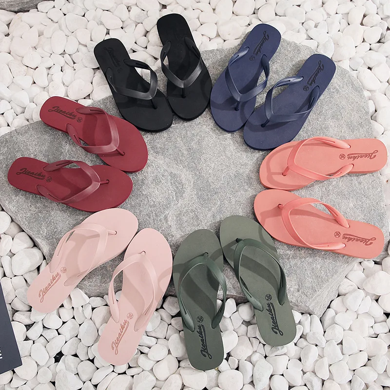 

Simple Slippers Women Shoes Flip Flops Non-Slip Wear-Resistant Lightweight Comfortable Beach Shoes Personalized Deodorization