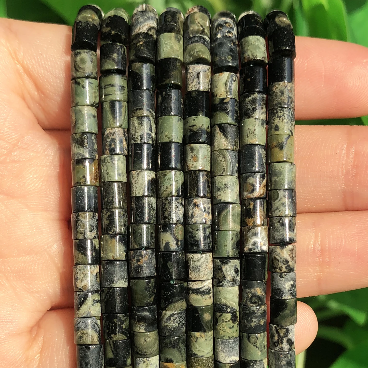 

Natural Malachite Kambaba Stone Beads 4x4mm Cylinder Shape Loose Spacer Beads for Jewelry DIY Making Bracelet Accessories