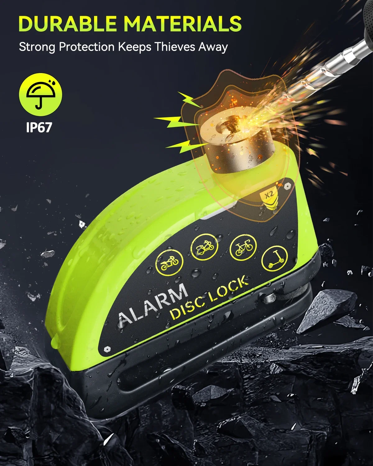 Extractme オートバイアラームディスクブレーキロックセキュリティモト