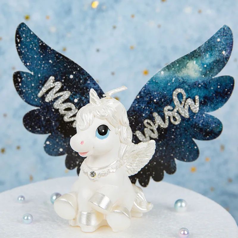 Little Unicorn Zodiac Candle Animal Children's Birthday Candle for Cake Decoration Unicorn Candle for Birthday Boys Kids Soy Wax images - 6