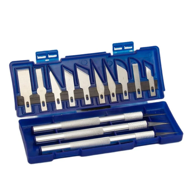 13Pcs Metall Carving Messer Stift Stil Kunst Dichtung Schneiden Manuelle Kombination Papier Stecklinge Nicht-Slip Gadget DIY präzision Reparatur Werkzeug – Detail 4