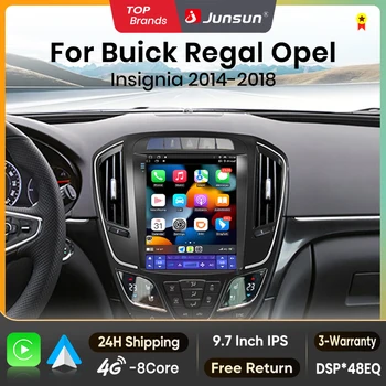 Radio para coche Junsun de 9,7 pulgadas estilo Tesla con Android para Buick Regal y Opel Insignia 2014-2018, inalámbrico para Apple CarPlay, pantalla IPS, reproductor de vídeo estéreo multimedia, sistemas inteligentes para automóvil, autorradio 2 Din, unidad principal, navegación GPS, BT, DSP, RDS 1