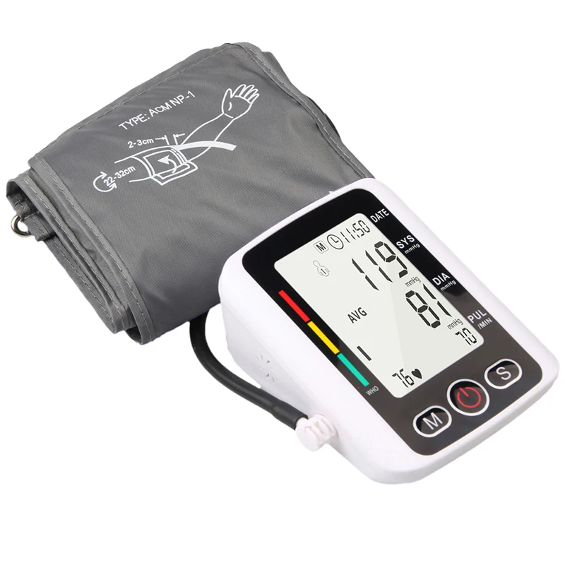 Digital Upper Arm Blood Pressure Monitor Home Heart rate Meter Machine BP Tonometer arm-cuff Measuring Automatic blood pressure monitor blood pressure meter
