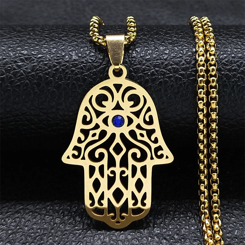 Collana Hamsa, talismano di protezione dell'occhio malvagio della mano