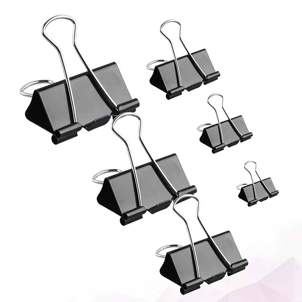 

90 Pcs Long Tail Clip Dovetail Folder Binder Clips Assorted Sizes Paper Clamps Office