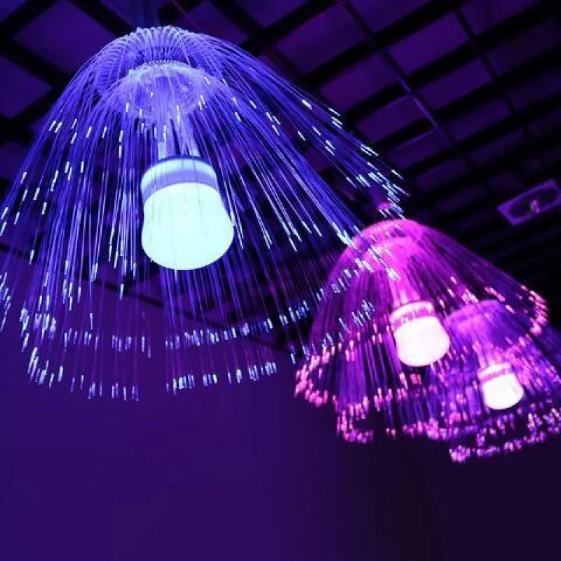 

50/60CM RGB Fiber Optic Jellyfish String Light Christmas Dandelion Fairy Light Garland Atmosphere Party Wedding Hanging Light