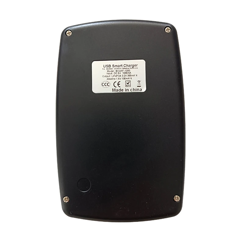 Battery Charger Fast Charger Battery Charger Adapter 4 slots Smart USB Battery Charger for Rechargeable Battery AA AAA AAAA 1.5V Alkaline 14500 10440 16340 10440 3.2V LiFePo4