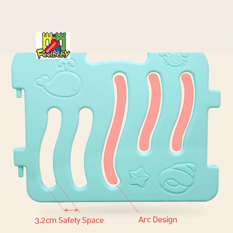 Feelbaby play babies colorful play mat with ball fence