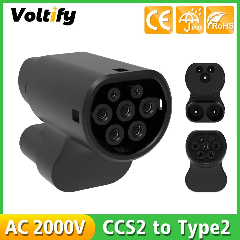 Convertitore Adattatore Da Ccs2 A Tipo 2 Nacs Ccs Combo 2 Adattatore Di Ricarica Ev Compatibile Con Type2 Tesla Model S/X Veicolo Elettrico
