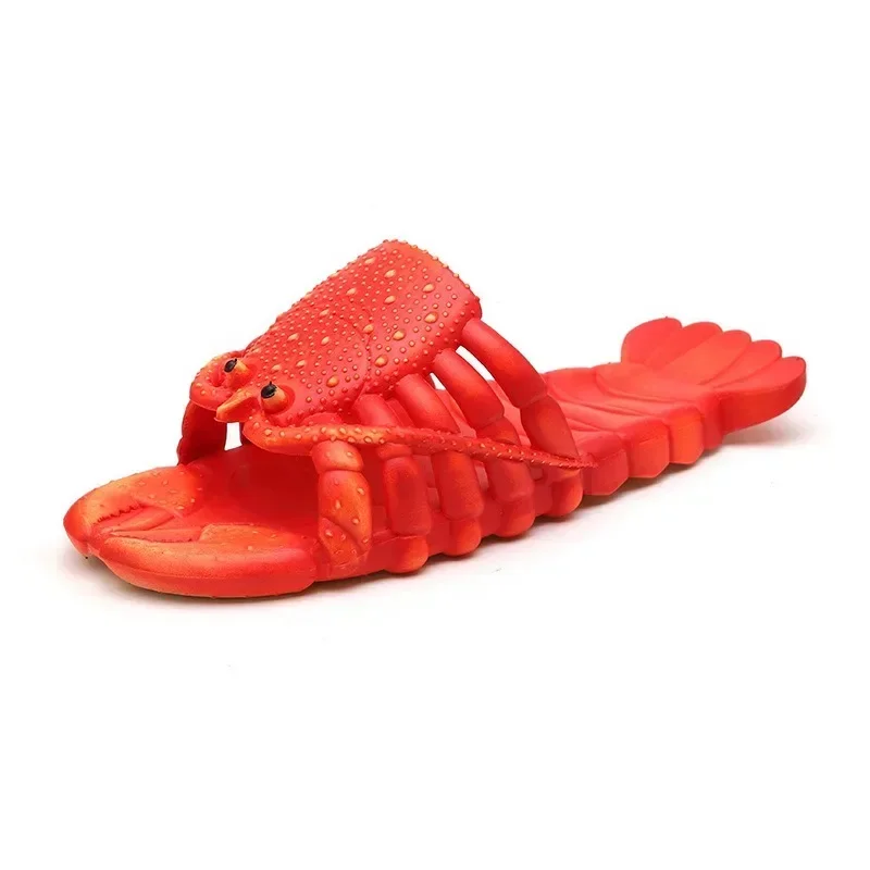 Summer Men's and Women's Fashionable Lobster Slippers Funny Parent-child Crayfish Beach Slippers summer slippers