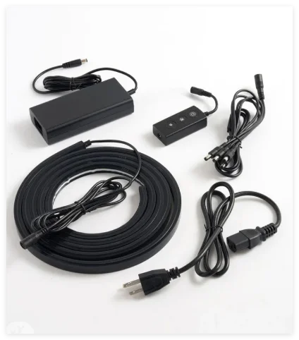 네온 방수 벽면 패널 (13*8MM LED 조명 포함) 24V 풀 블랙 네온 조명 24V 옵션 슬랫 목재 벽 조명 키트