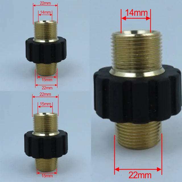Nyomásmosó Tömlő Gyors Csatlakozó M22 Metrikus Férfi Szál Illesztő Adapter Kerti Nagynyomású Mosó - Image 5