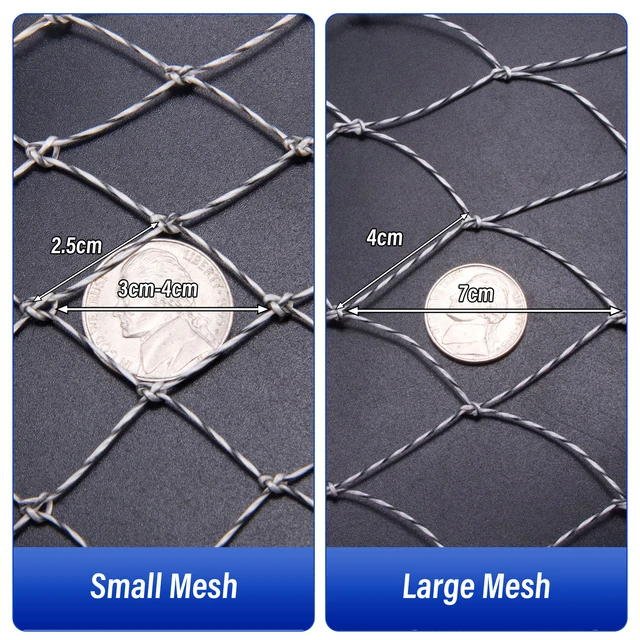 Fishing Replacement Landing Net Mesh Dia 35/40/45/50/60/70cm Small/Large Mesh Collapsible Folding Dip Net Fishing Net 3