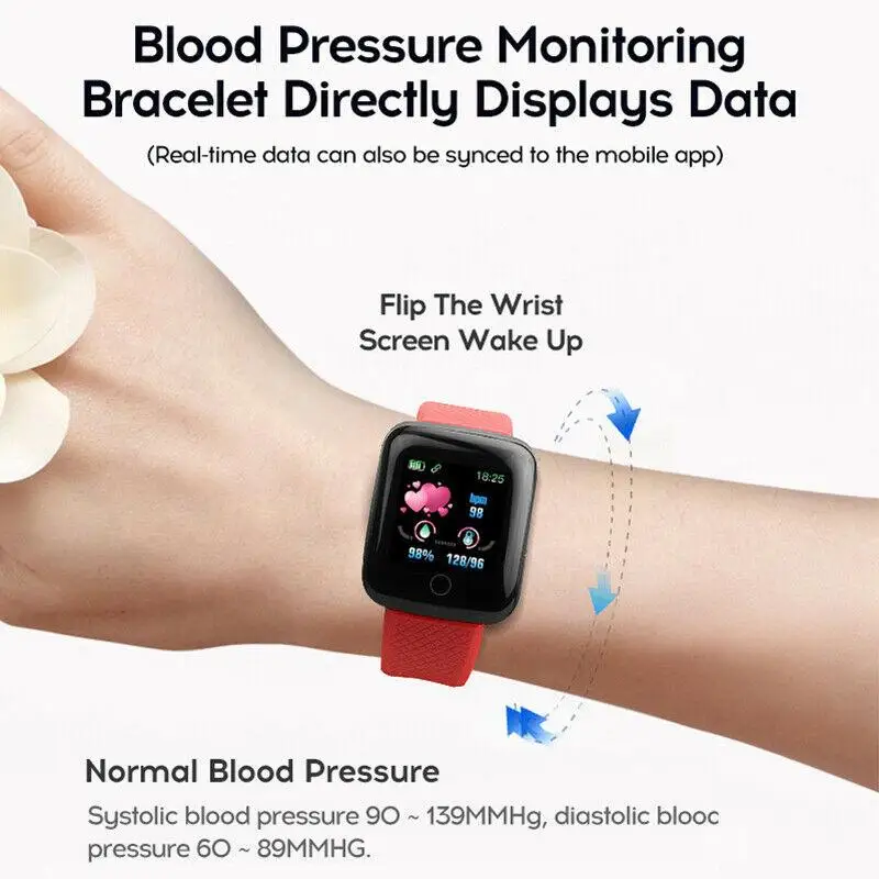 116Plus Smart watch women Men Smartwatch Heart Rate Blood Pressure Monitor Fitness Tracker Sport smart bracelet For Android IOS