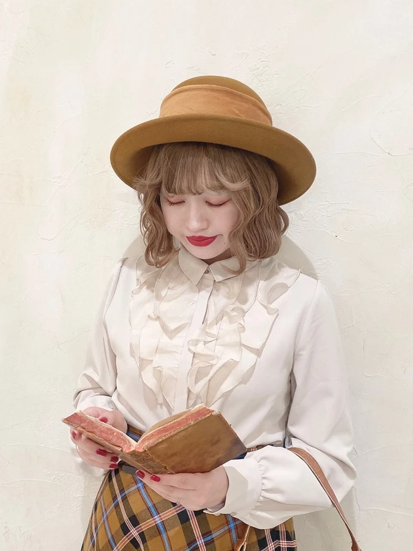 Japanese-Style Sweet Cute Solid Color Long Sleeve Blouse for Women 2023 Autumn Winter Retro Fashion Heavy Industry Ruffle Shirts