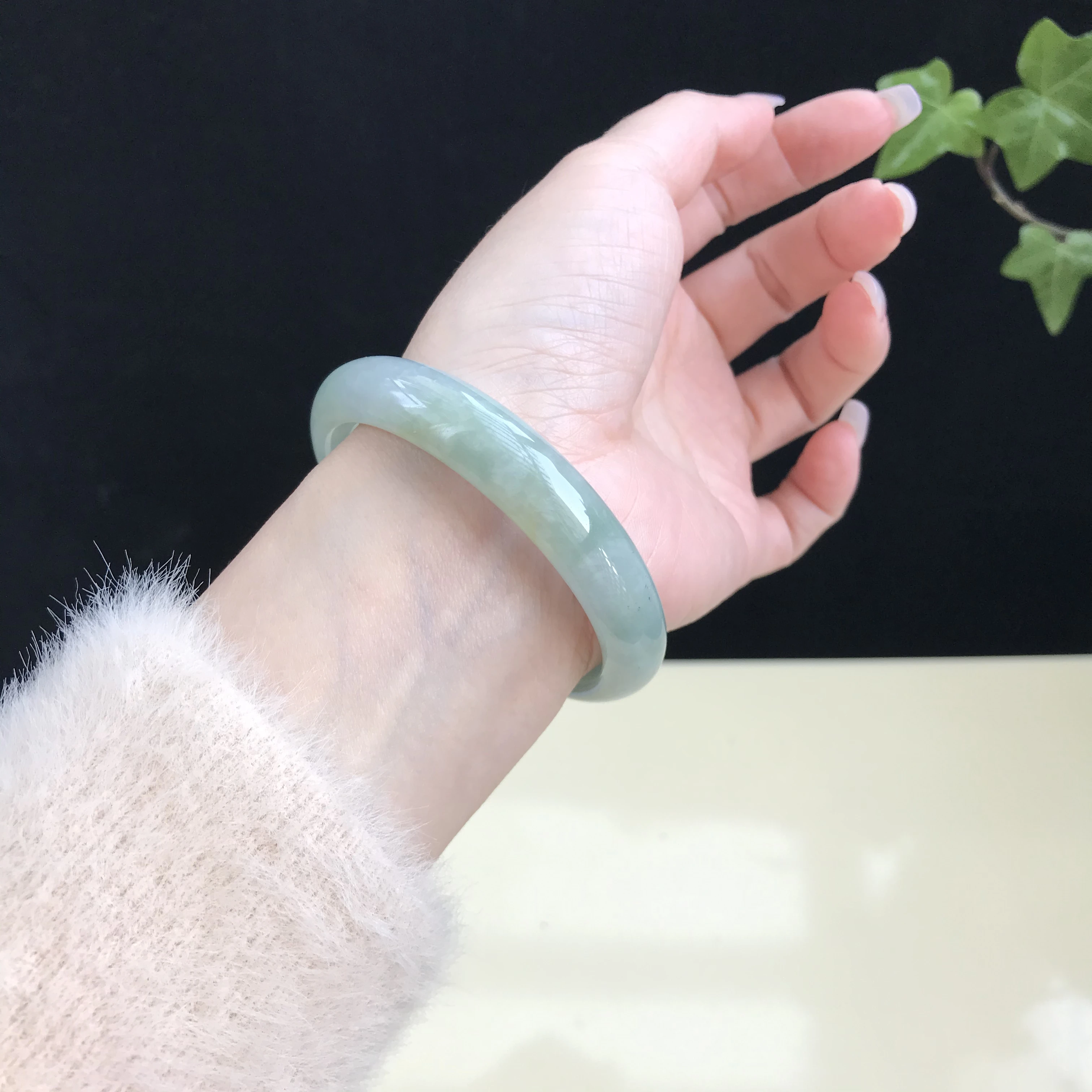 

Burma 100%Genuine High-end Jadeite Bracelet Jewelry Jade Bangles For Women 56mm (With Certificate)