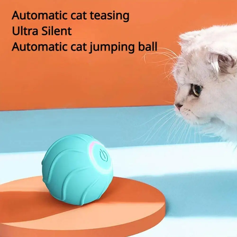 

Smart Cat Toys Rolling Ball Pet Cat Owner Interactive Toys Hi Ball Self Automatic Kittens Ball USB Jumping Teasing Bouncing M9P0