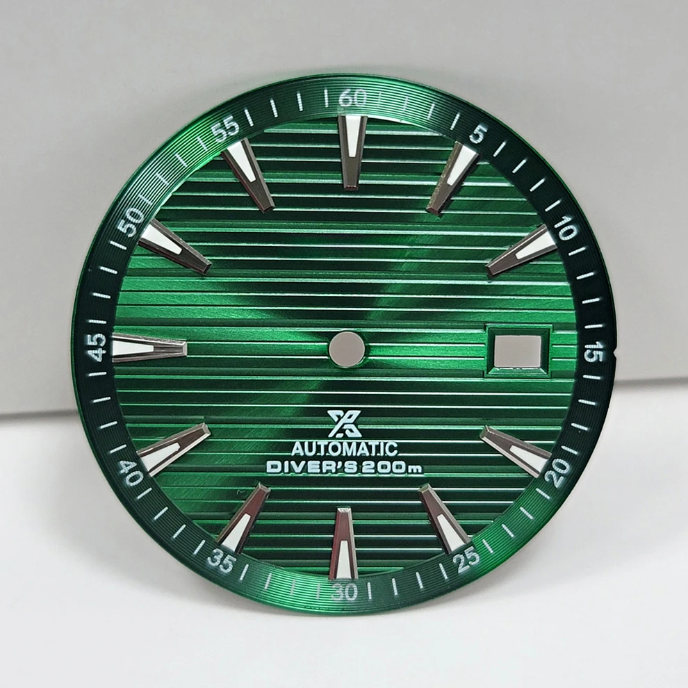 Watch Accessories Modified Watch Accessory 33.5MM literal dial green glow-in-the-dark strip nail scale suitable for NH35/364R/7S movement