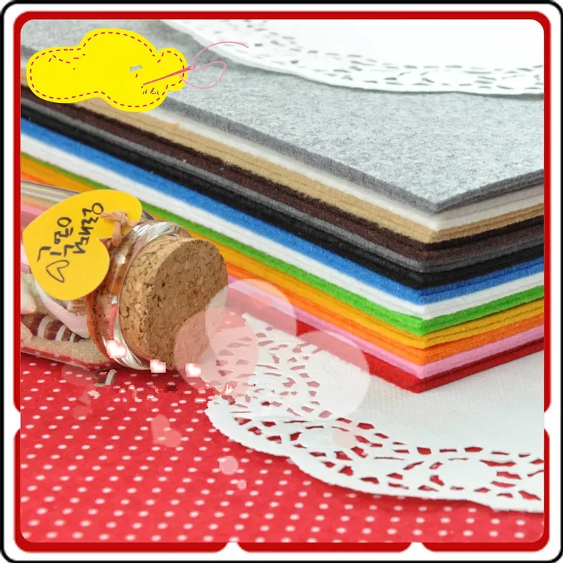 Felt Fabric Sheet 15*15/30*30cm Handmade 2mm Non Woven Felt Fabric Flowers Craft Beauty Toy Dolls Sewing Material Needle Punch Home Decoration
