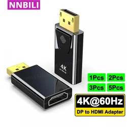 1-5pcs 4K@60Hz DP to HDMI Adapter 4K DP Male to Female HDMI Adapter HDR for PC HDTV Laptop Ps5 Projector XBox Series Audio Cable