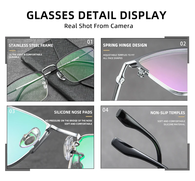 SZTZX Ultraleichte Männer Business Brille Lesebrille Photochrome Anti Blue Ray Myopie Gläser Rezept Optische Brillen – Detail 12