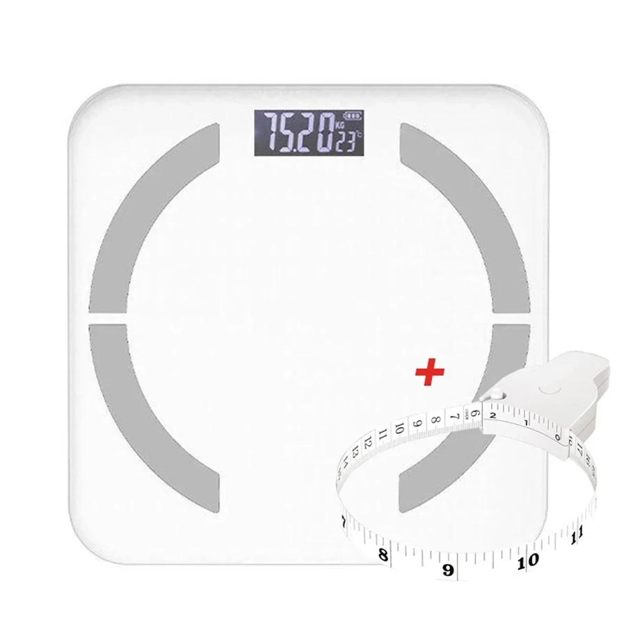 Bilancia elettronica intelligente per bagno, con analizzatore di massa grassa corporea, BMI e app mobile Bluetooth, per uso domestico, BMI e misurazione accurata del BMI._voghion.com