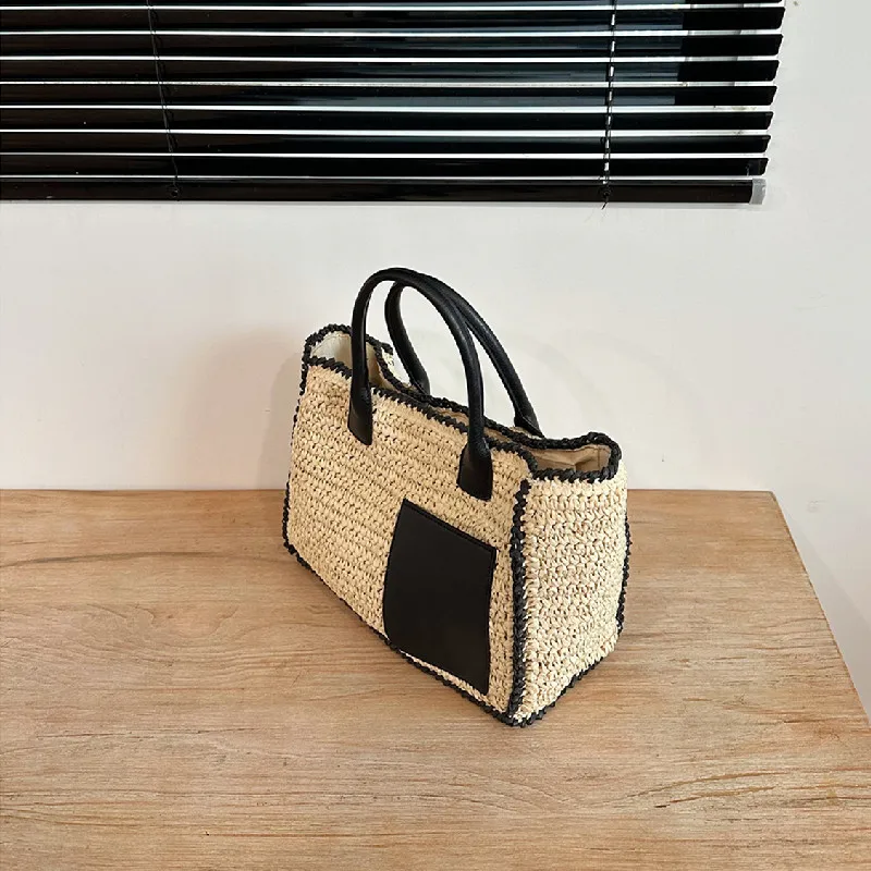 Popular Simple Tote Bag For Women Woven HandBag Fashion Women's Fashion Exclusive Straw Bag Single Shoulder Underarm Bags