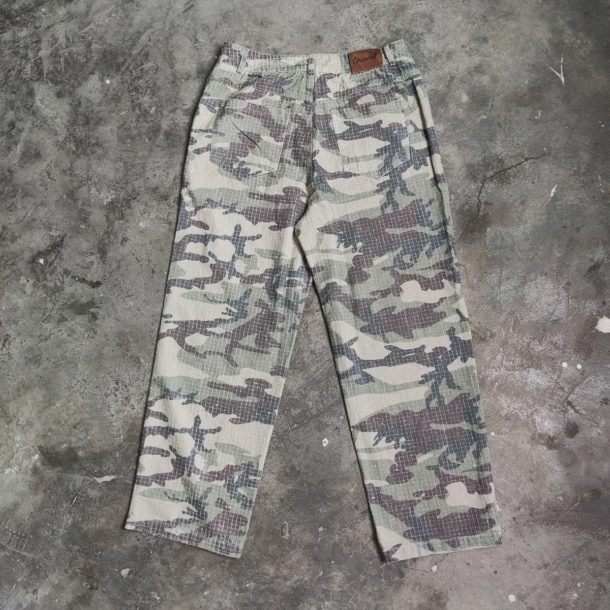 Yao888 Camouflage 100% Cotton Straight Leg Pants For Men Streetwear Vintage Casual High Streetwear Cargo Pants For Men