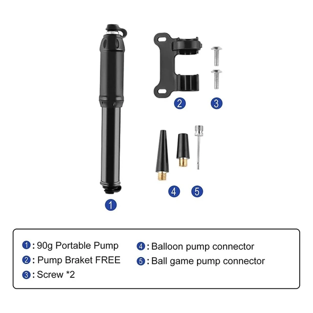 Pompe à vélo avec vannes Presta & Schrader, pompe à vélo 100 Psi pour pompe  à pneu de vélo électrique Mini pompe à air de vélo Han