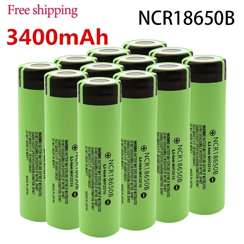 

Free Shipping 100% Rechargeable Lithium Battery 18650battery 34B for Flashlight USB Charger Original New NCR18650B 3.7V 3400mAh