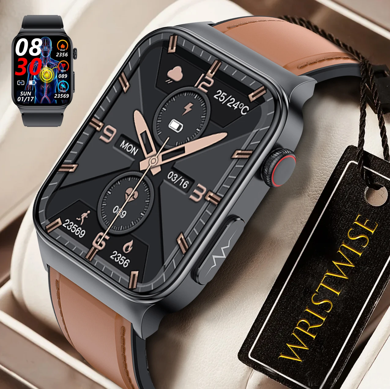 

New 1.83-inch 240 * 284 high-definition touch screen smart watch smart electrocardiogram blood glucose and health watch for Men