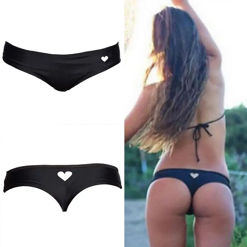 2023 Women Bikinis Sexy Bikini Swim Trunk T-back Love Heart Hollow Out Swimming Bottom Swimwear Thong Beach Pants Swimsuit