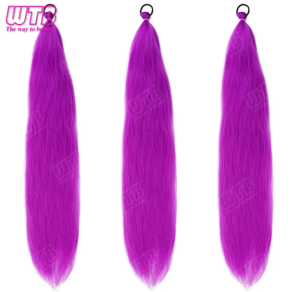 Purple Braided Ponytail Hair Extension - 26 Synthetic