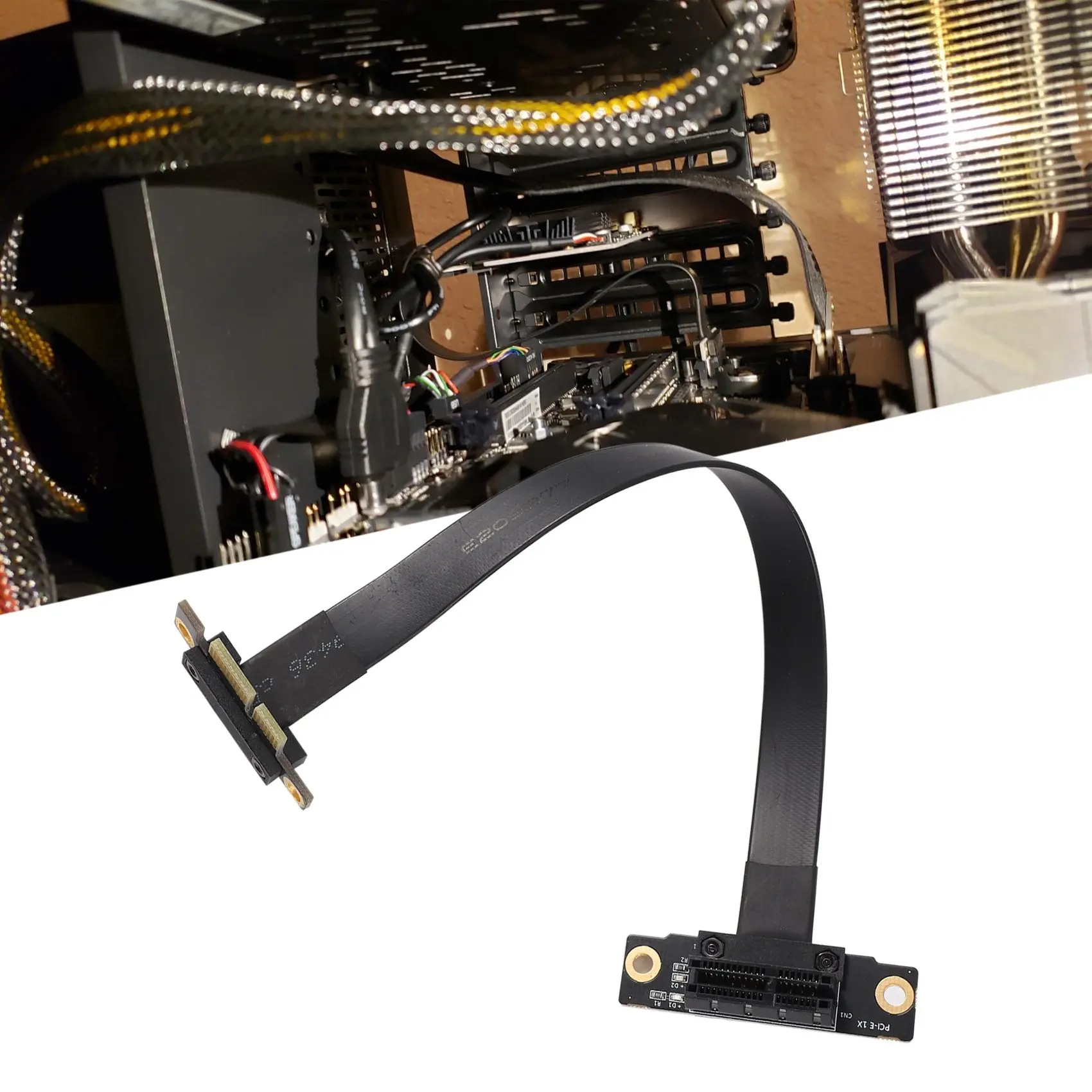 PCIE X1 라이저 케이블, 듀얼 90 도 직각, PCIe 3.0 X1 to X1 연장 케이블, 8Gbps PCI 익스프레스 1X 라이저 카드, 20cm