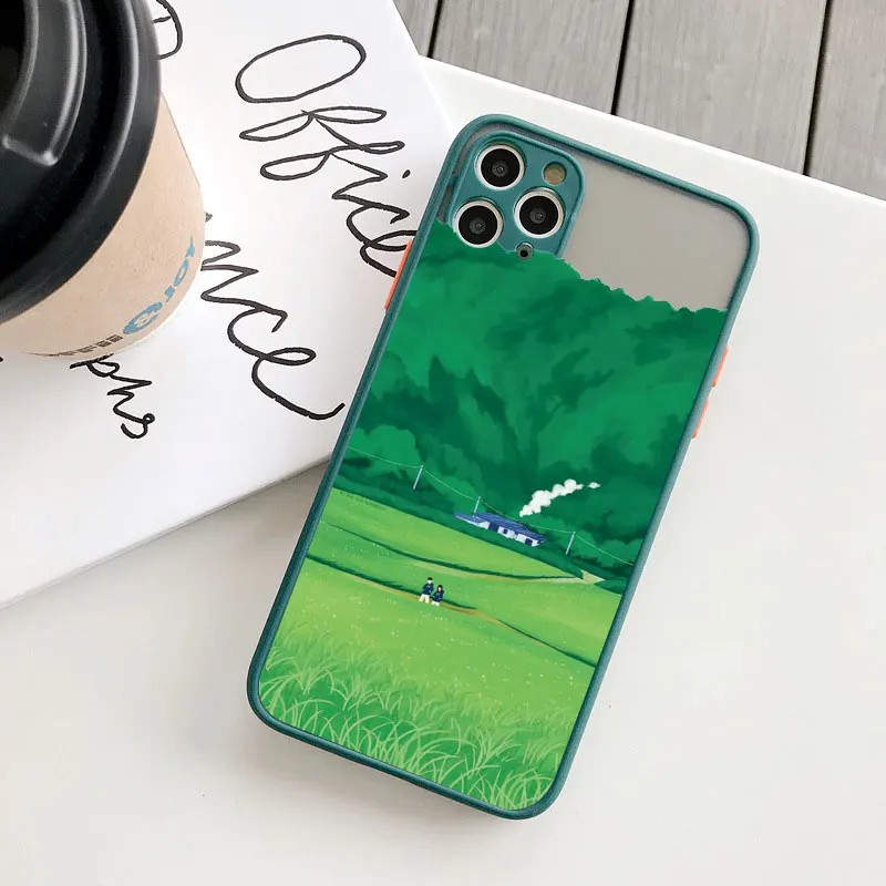 Landschaft Mädchen niedliche Illustration Telefon Fall für iPhone 16 15 13 12 11 Pro Max Mini Se2 7 8 14 plus xs x xr stoß feste Rückseite – Detail 14
