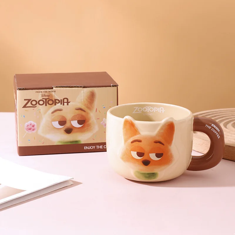 thumbnail image 1 of Taza de cerámica con dibujo de Zootopia de Disney, linda Judi Nick, taza de café, taza para parejas, regalo de Navidad, 1 of 5