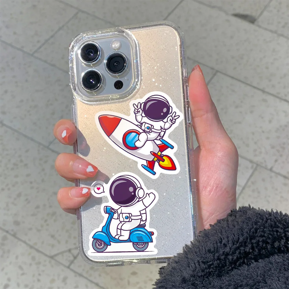 50 stücke Cartoon Astronaut Aufkleber Laptop Telefon Fall Sammelalbum stationäre Gitarre Kühlschrank niedlichen Vinyl Aufkleber für Kinder Geschenk Spielzeug – Detail 7