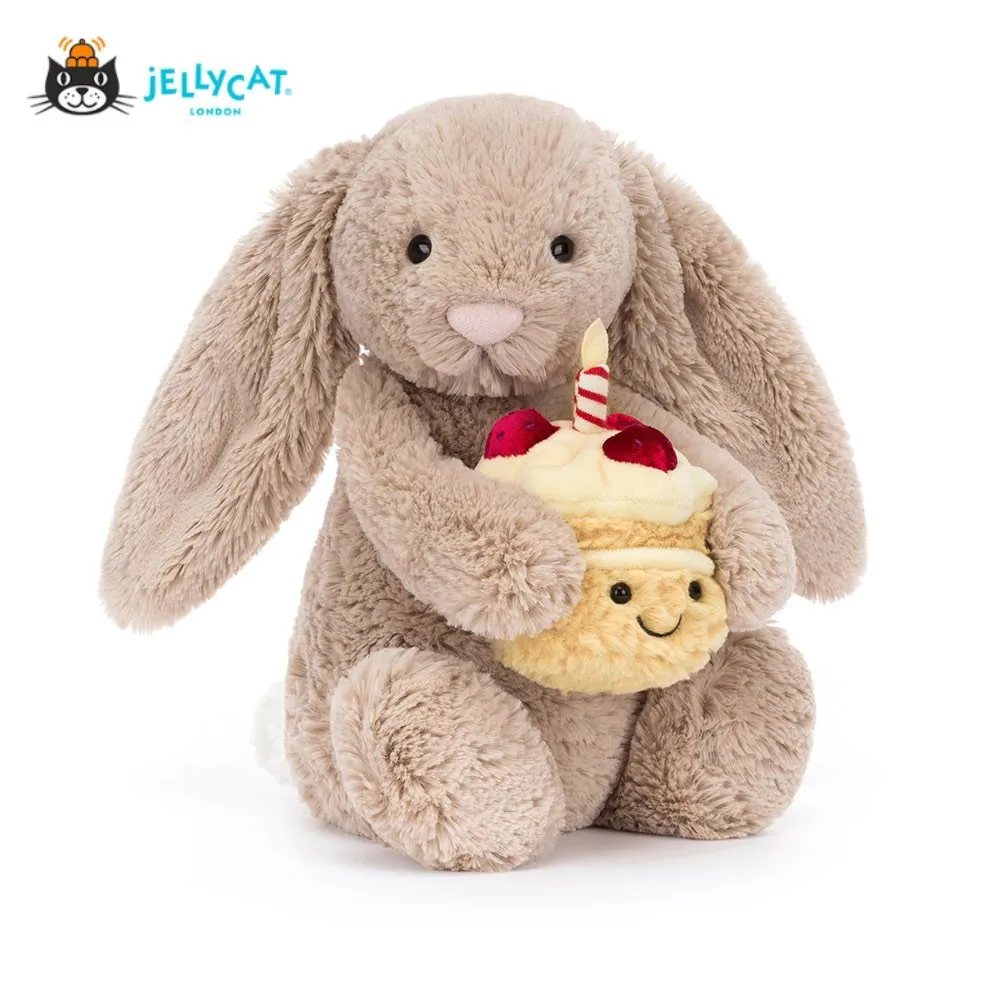 New 2026 AUTHENTIC Jellycat Bashful Beige Bunny Birthday Plush