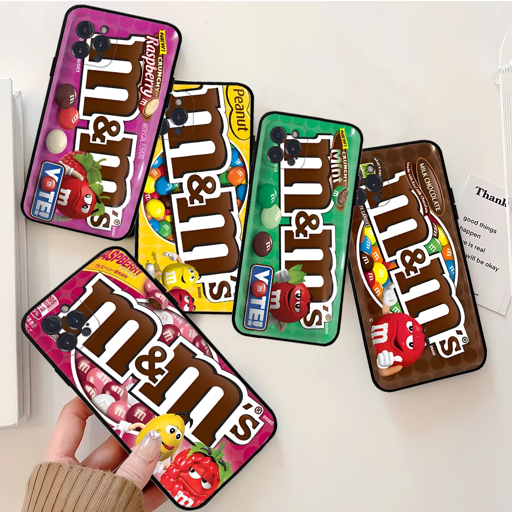M-M & Ms-S C-Chocolate Custodia Morbida In Silicone Per Iphone 15 14 13 12 11 Pro Mini Xs Max 8 7 6 Plus X Xs Xr Cover